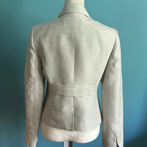 The Limited Off White with Gray Metallic Thread Blazer Size 8. Lined Ex Cond - Picture 4 of 9